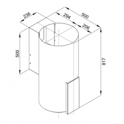 Okap kuchenny VDB Tube P Glass czarny